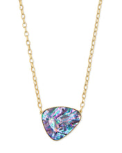 Load image into Gallery viewer, Mckenna Gold Pendant Necklace in Lilac Abalone