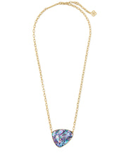 Load image into Gallery viewer, Mckenna Gold Pendant Necklace in Lilac Abalone