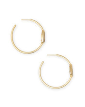 Load image into Gallery viewer, Margot Gold Hoop Earrings in Lilac Abalone