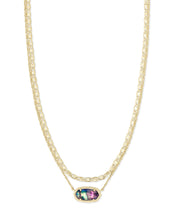 Load image into Gallery viewer, Elisa Gold Multi Strand Necklace in Lilac Abalone