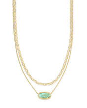 Load image into Gallery viewer, Elisa Gold Multi Strand Necklace in Sea Green Chrysocolla