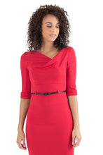 Load image into Gallery viewer, Black Halo 3/4 Sleeve Jackie O Dress - Red