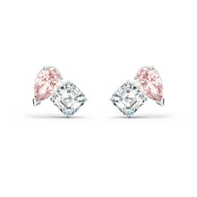 Load image into Gallery viewer, Attract Soul stud earrings Pink, Rhodium plated