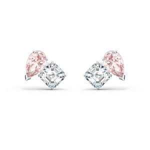 Attract Soul stud earrings Pink, Rhodium plated