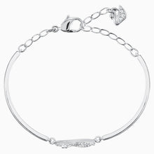 Load image into Gallery viewer, SWAN BANGLE, WHITE, RHODIUM PLATED