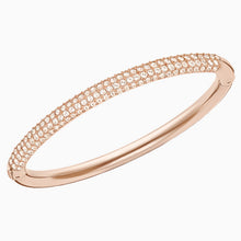 Load image into Gallery viewer, STONE BANGLE, WHITE, ROSE-GOLD TONE PLATED