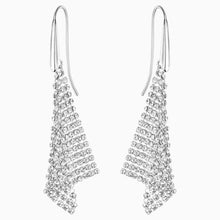 Load image into Gallery viewer, FIT PIERCED EARRINGS, WHITE, RHODIUM PLATED