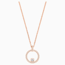 Load image into Gallery viewer, CREATIVITY CIRCLE PENDANT, WHITE, ROSE-GOLD TONE PLATED