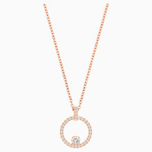 Load image into Gallery viewer, CREATIVITY CIRCLE PENDANT, WHITE, ROSE-GOLD TONE PLATED
