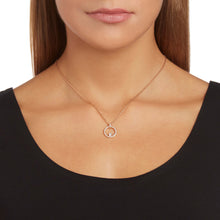 Load image into Gallery viewer, CREATIVITY CIRCLE PENDANT, WHITE, ROSE-GOLD TONE PLATED