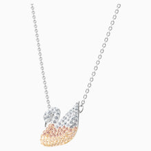 Load image into Gallery viewer, SWAROVSKI ICONIC SWAN PENDANT, MULTI-COLORED, RHODIUM PLATED