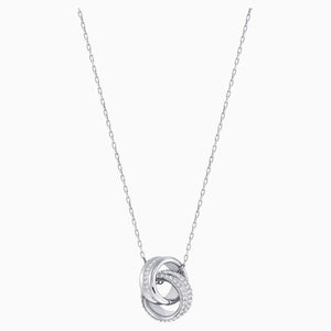 FURTHER PENDANT, WHITE, RHODIUM PLATED