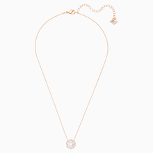 Load image into Gallery viewer, Swarovski Sparkling Dance Round Necklace, White, Rose-gold tone plated