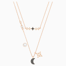 Load image into Gallery viewer, SWAROVSKI SYMBOLIC MOON NECKLACE SET, MULTI-COLORED, MIXED METAL FINISH