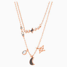 Load image into Gallery viewer, SWAROVSKI SYMBOLIC MOON NECKLACE SET, MULTI-COLORED, MIXED METAL FINISH
