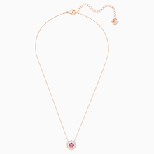 Load image into Gallery viewer, Swarovski Sparkling Dance Round Necklace, Red, Rose-gold tone plated
