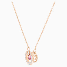 Load image into Gallery viewer, Swarovski Sparkling Dance Round Necklace, Red, Rose-gold tone plated