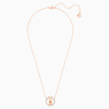 Load image into Gallery viewer, HOLLOW PENDANT, WHITE, ROSE-GOLD TONE PLATED