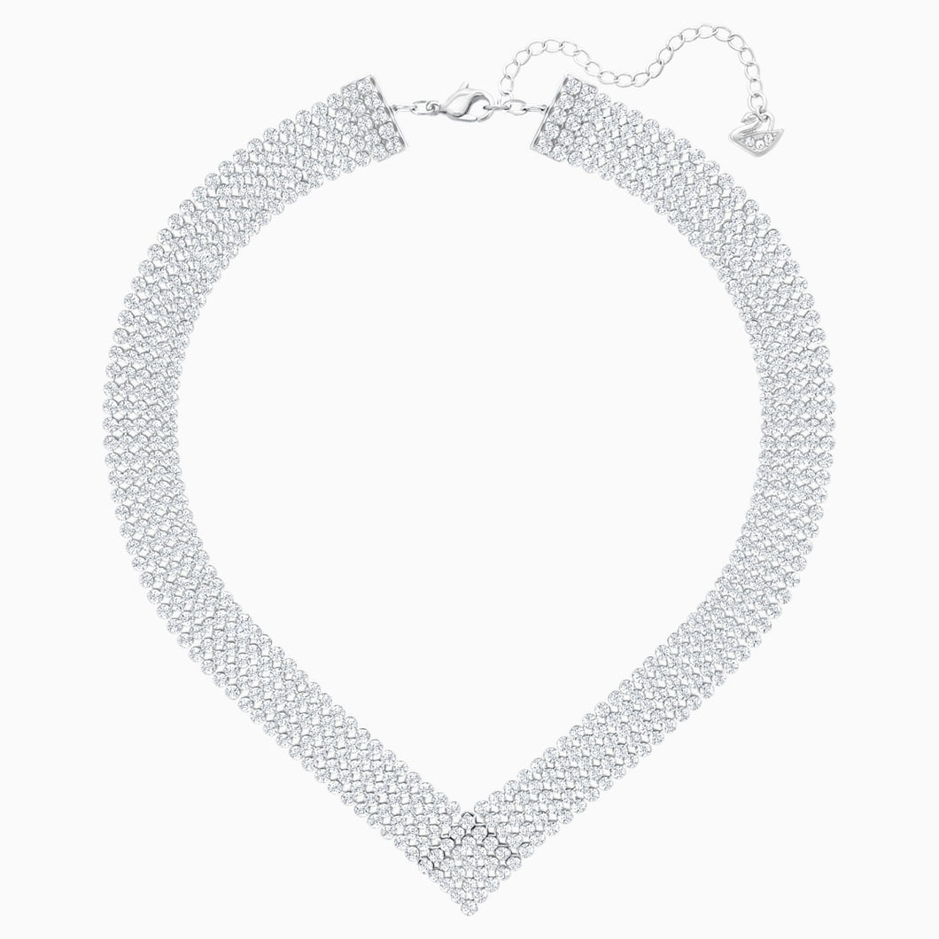 FIT NECKLACE, WHITE, PALLADIUM PLATED