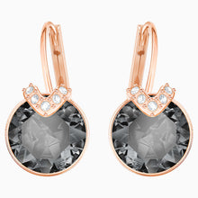 Load image into Gallery viewer, BELLA V PIERCED EARRINGS, GRAY, ROSE-GOLD TONE PLATED