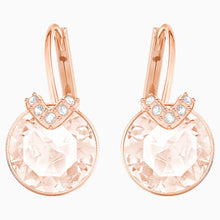 Load image into Gallery viewer, BELLA V PIERCED EARRINGS, PINK, ROSE-GOLD TONE PLATED