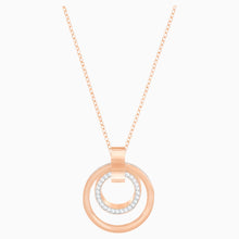 Load image into Gallery viewer, HOLLOW PENDANT, WHITE, ROSE-GOLD TONE PLATED