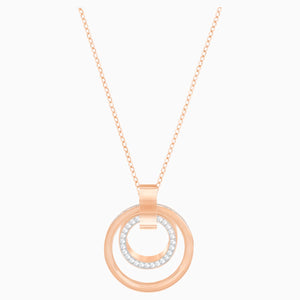 HOLLOW PENDANT, WHITE, ROSE-GOLD TONE PLATED