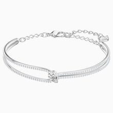 Load image into Gallery viewer, LIFELONG BANGLE, WHITE, RHODIUM PLATED