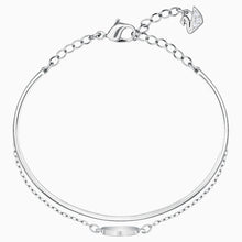 Load image into Gallery viewer, GINGER BANGLE, WHITE, RHODIUM PLATED