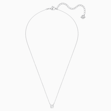 Load image into Gallery viewer, ATTRACT ROUND NECKLACE, WHITE, RHODIUM PLATED