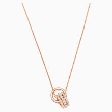Load image into Gallery viewer, FURTHER PENDANT, WHITE, ROSE-GOLD TONE PLATED