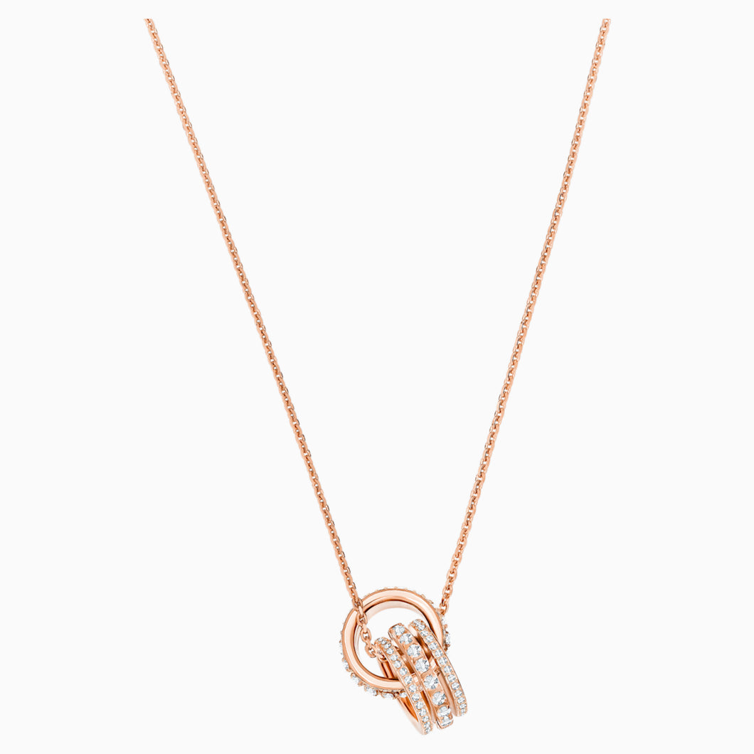 FURTHER PENDANT, WHITE, ROSE-GOLD TONE PLATED