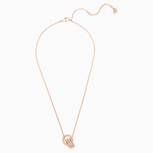 Load image into Gallery viewer, FURTHER PENDANT, WHITE, ROSE-GOLD TONE PLATED
