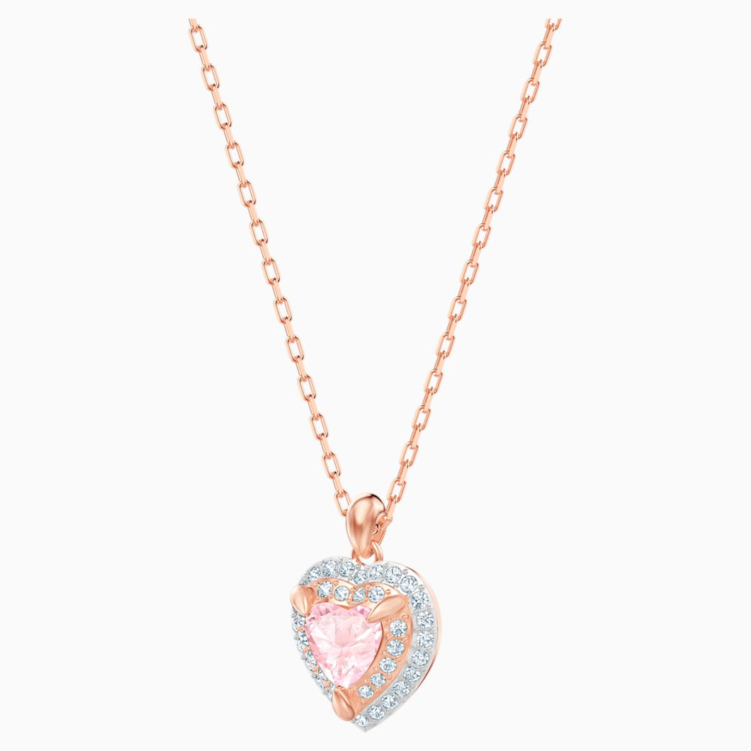 One Pendant, Multi-colored, Rose-gold tone plated