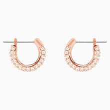 Load image into Gallery viewer, STONE PIERCED EARRINGS, PINK, ROSE-GOLD TONE PLATED