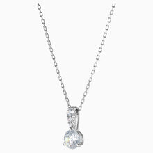 Load image into Gallery viewer, SOLITAIRE PENDANT, WHITE, RHODIUM PLATED