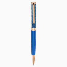Load image into Gallery viewer, CRYSTALLINE BALLPOINT PEN, BLUE, ROSE-GOLD TONE PLATED