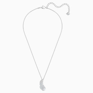 NICE NECKLACE, WHITE, RHODIUM PLATED