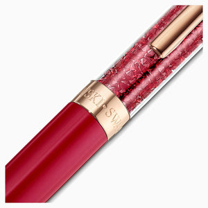 CRYSTALLINE BALLPOINT PEN, RED, ROSE-GOLD TONE PLATED
