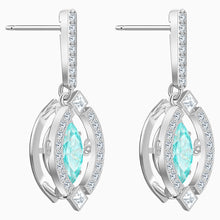 Load image into Gallery viewer, SWAROVSKI SPARKLING DANCE PIERCED EARRINGS, GREEN, RHODIUM PLATED