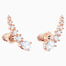Load image into Gallery viewer, PENÉLOPE CRUZ MOONSUN PIERCED EARRINGS, WHITE, ROSE-GOLD TONE PLATED