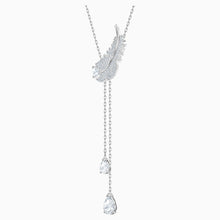 Load image into Gallery viewer, NICE Y NECKLACE, WHITE, RHODIUM PLATED