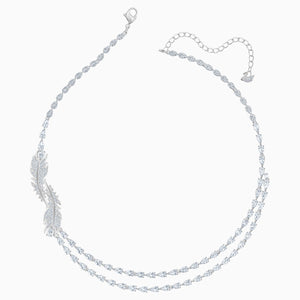 NICE NECKLACE, WHITE, RHODIUM PLATED