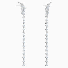 Load image into Gallery viewer, NICE PIERCED EARRINGS, WHITE, RHODIUM PLATED