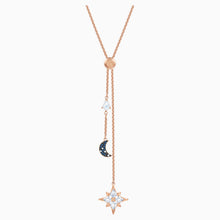 Load image into Gallery viewer, SWAROVSKI SYMBOLIC Y NECKLACE, MULTI-COLORED, ROSE-GOLD TONE PLATED