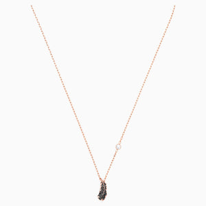 NAUGHTY NECKLACE, BLACK, ROSE-GOLD TONE PLATED