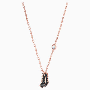 NAUGHTY NECKLACE, BLACK, ROSE-GOLD TONE PLATED