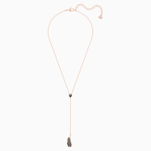 Load image into Gallery viewer, NAUGHTY Y NECKLACE, BLACK, ROSE-GOLD TONE PLATED