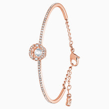 Load image into Gallery viewer, SWAROVSKI SPARKLING DANCE BANGLE, WHITE, ROSE-GOLD TONE PLATED
