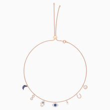 Load image into Gallery viewer, SWAROVSKI SYMBOLIC NECKLACE, MULTI-COLORED, ROSE-GOLD TONE PLATED